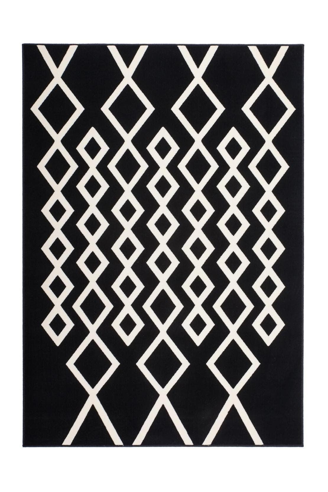 KAYOOM Wohnzimmer Teppich Kurzflorteppich Lina 425 in schwarz - elfenbein – Modern, Bild 1