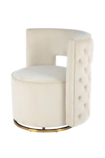 KAYOOM Sessel Drehsessel Beverly 125 - creme - gold – Eiche