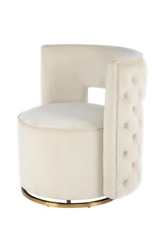 KAYOOM Sessel Drehsessel Beverly 125 - creme - gold – Eiche