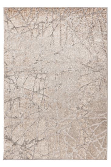 KAYOOM Wohnzimmer Kurzflor Teppich Catcher 125 Silber / Beige