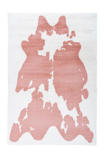 ARTE ESPINA Wohnzimmer Teppich Hochflorteppich Rabbit in rosa - weiß