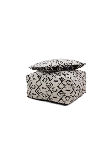 KAYOOM Sitzkissen Unwind Pouf & Cushion Set 160 80 x 80 cm in weiß - schwarz
