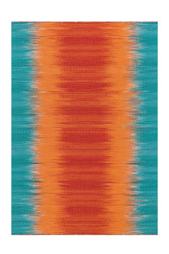 ARTE ESPINA Wohnzimmer Teppich Kurzflorteppich Sunset 807 in orange - blau