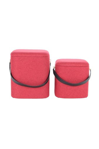 KAYOOM Hocker Arabella 225 2er-Set in rot - schwarz