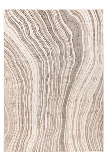 KAYOOM Wohnzimmer Kurzflor Teppich Chalk 225 Silber / Beige