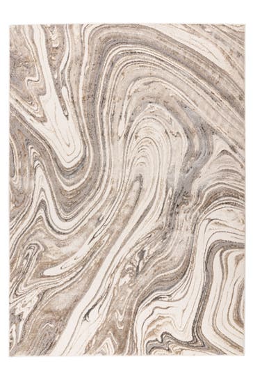 KAYOOM Wohnzimmer Teppich Kurzflorteppich Chalk 125 in silber - beige