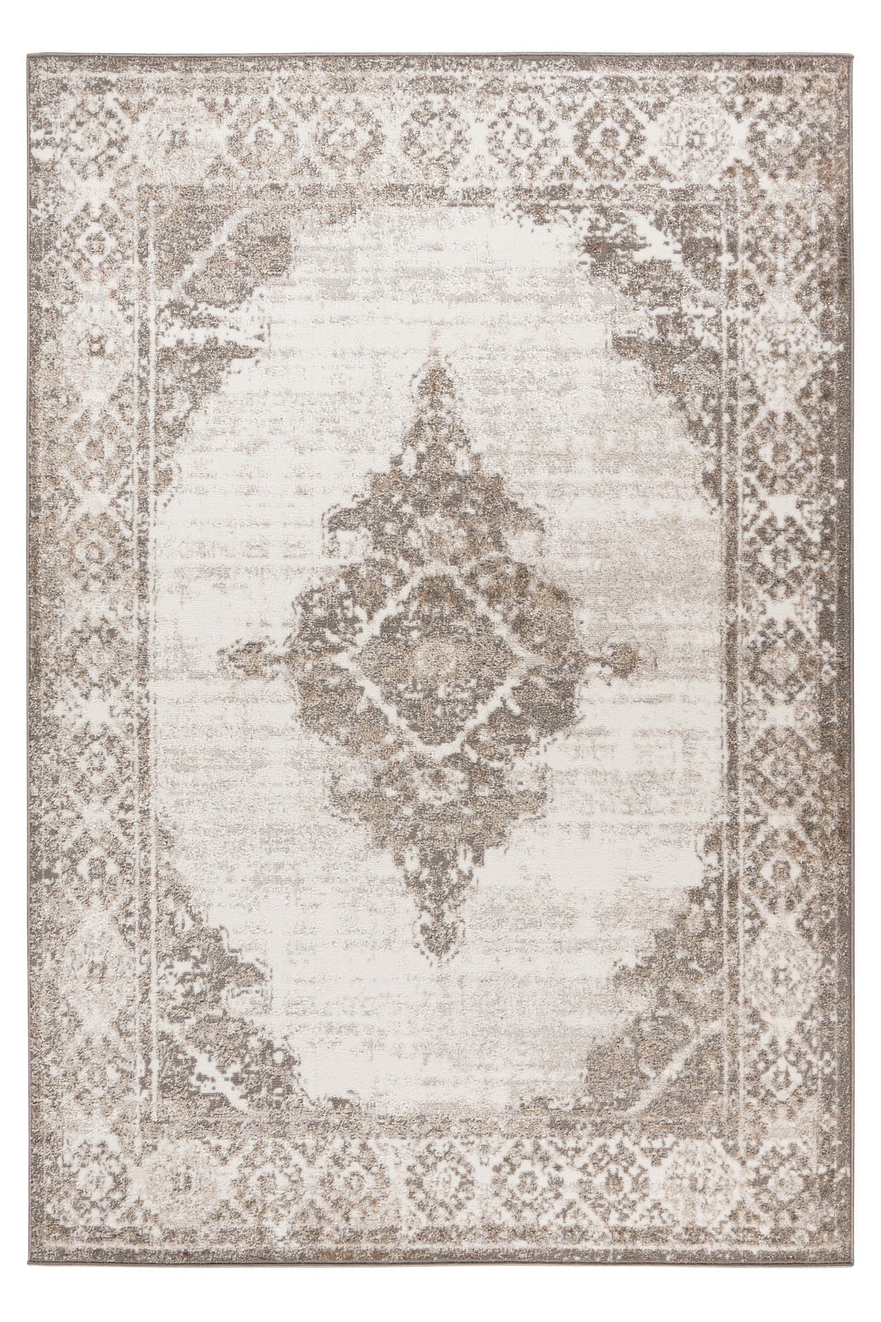 KAYOOM Wohnzimmer Kurzflor Teppich Catcher 425 Silber / Beige, Bild 1