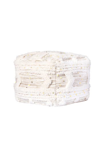 KAYOOM Sitzkissen Pouf Bohist 425 - 50cm x 50cm creme - khaki – Eiche boho
