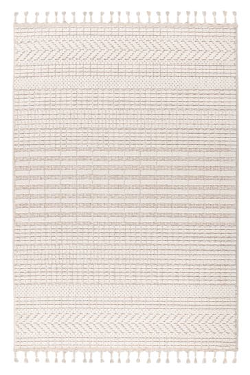 KAYOOM Wohnzimmer Kurzflor Teppich Reef 125 Elfenbein