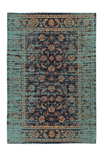 PADIRO Wohnzimmer Teppich Kurzflorteppich Charme 225 bunt - blau – Klassisch