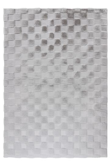 KAYOOM Kinder Kurzflor Teppich Botany 625 Silber