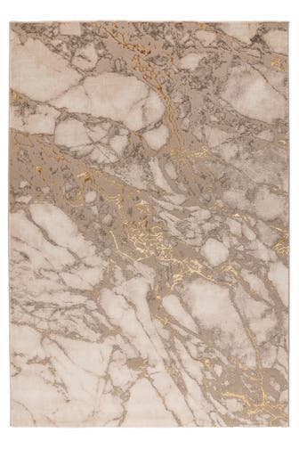 KAYOOM Wohnzimmer Teppich Kurzflorteppich Mineral 425 in gold