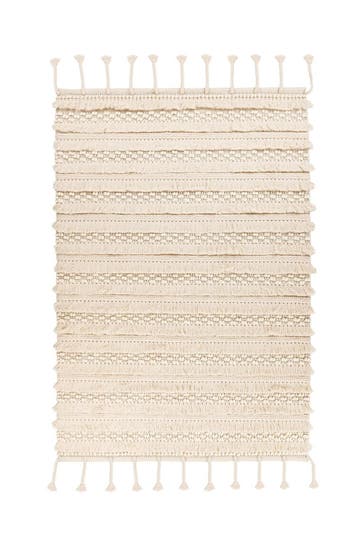 ME GUSTA Wohnzimmer Teppich Kurzflorteppich Bohist 325 in Natural – Landhaus