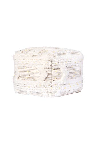 KAYOOM Sitzkissen Pouf Bohist 425 - 50cm x 50cm creme - khaki – Eiche boho