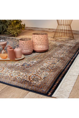 KAYOOM Wohnzimmer Teppich Vintage Teppich Babil 313 in blau – Vintage