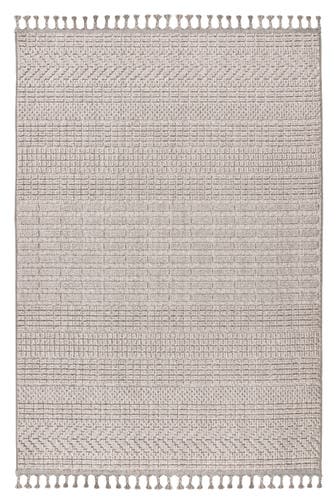 KAYOOM Wohnzimmer Kurzflor Teppich Reef 125 Silber