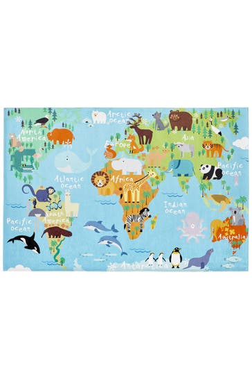 KAYOOM Wohnzimmer Teppich Kinderteppich Sympathy Kids 243 World Map in multi