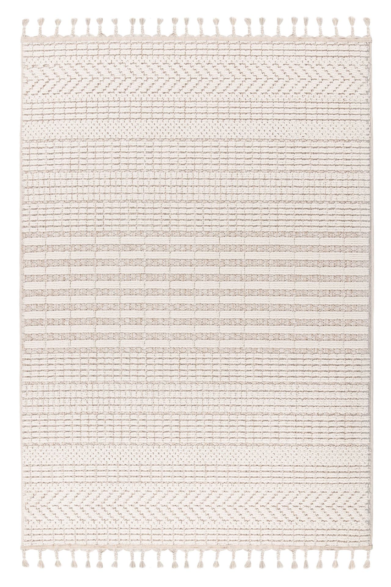 KAYOOM Wohnzimmer Kurzflor Teppich Reef 125 Elfenbein, Bild 1