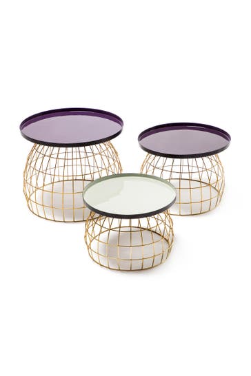 KAYOOM Beistelltisch -Set Laudatio 460 Lila - Pflaume - Hellgrau – eiche , modern