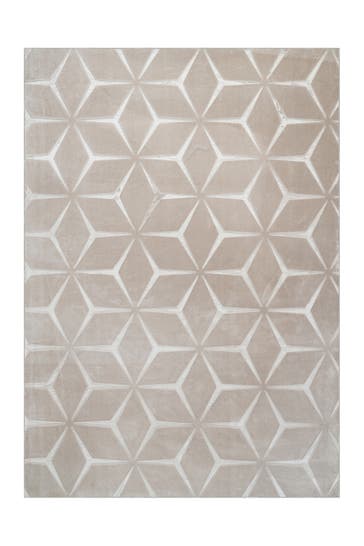 KAYOOM Wohnzimmer Kurzflor Teppich Calma 225 Beige