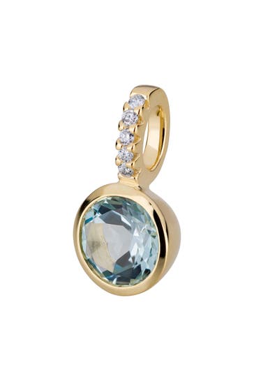 OROLINO Anhänger Gold 585 mit 5x Brillant zus. 0,02ct. und Blautopas (beh.)