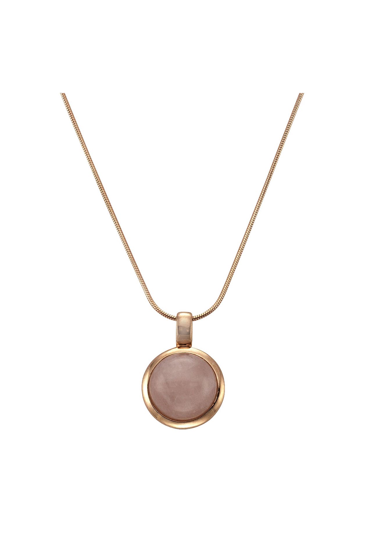 ZEEME Kette 925 Sterling Silber rosé-vergoldet mit echtem Rosenquarz 12mm rot, Bild 1