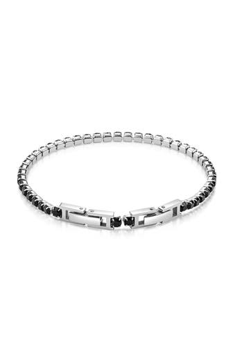 ZEEME Armband Edelstahl Kristalle schwarz schwarz