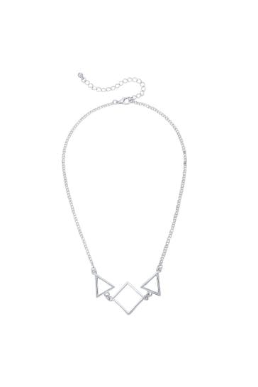 STEUER Kette 49cm Formen Geometrie Struktur silber