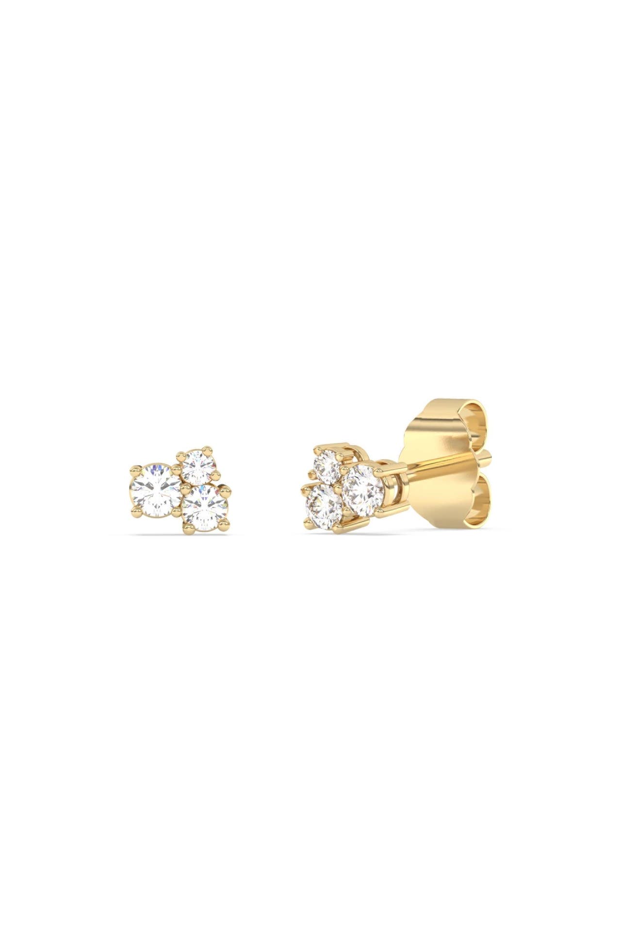 DIAM ADDICT Ohrringe 585 Gelbgold mit 6 im Labor gezüchteten Diamanten silber, Bild 1