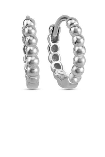 DKENIZ Ohrringe 925/- Sterling Silber Kugel-Creolen silber