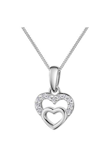 ZEEME Anhänger mit Kette 925/- Sterling Silber rhodiniert Zirkonia