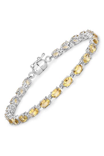 VIRA JEWELS Armband 925-Sterling Silber rhodiniert Citrin oval silber