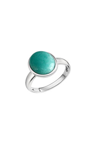 ZEEME Ring Silber 925 rhodiniert mit echtem Amazonit
