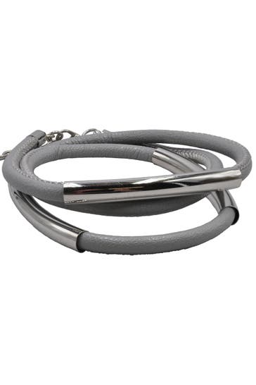 STEUER Armband Kunstleder grau Karabiner grau