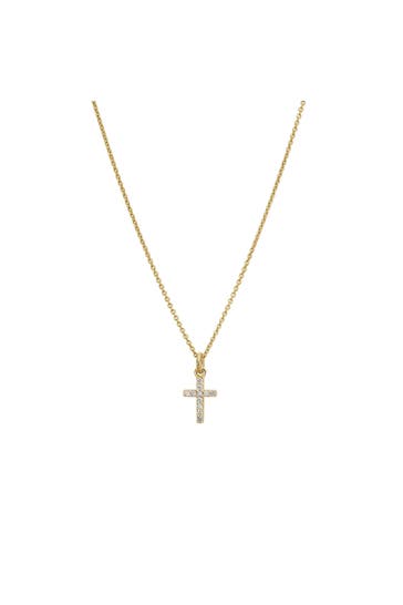 LYOMI Anhänger 585/- Gelbgold Kreuz 11 synth. Diam. 0,09ct.