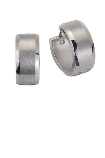 ZEEME Ohrringe Edelstahl matt Ø 16mm silber