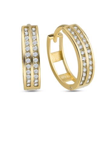 DKENIZ Ohrringe 925/- Sterling Silber vergoldet Pave gold