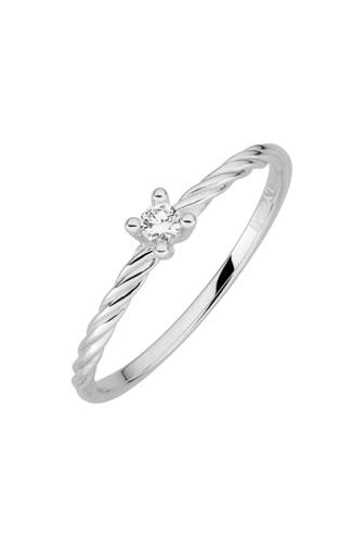 LYOMI Ring 585/- Weißgold 1 synth. Diam. 0,07ct. silber