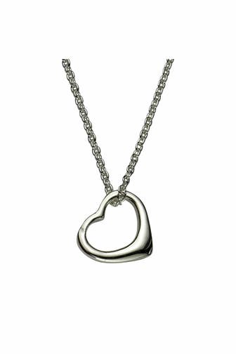 ZEEME Halskette 925 Silber Herz rhodiniert