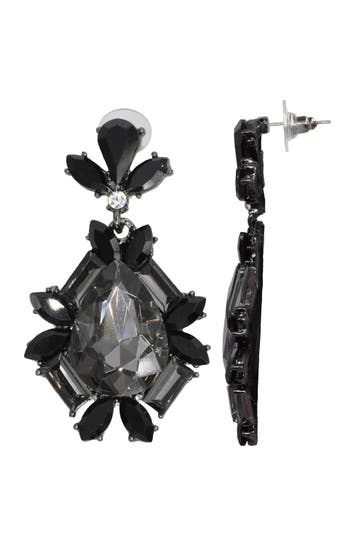STEUER Ohrringe Metall Glasstein Schwarz schwarz