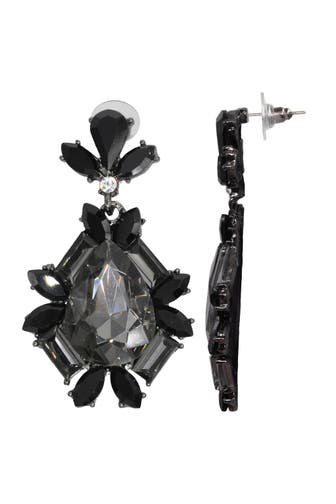 STEUER Ohrringe Metall Glasstein Schwarz schwarz