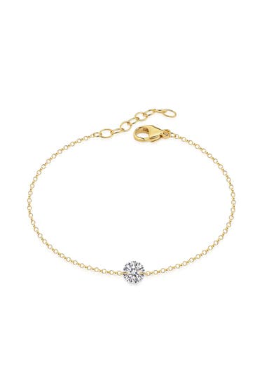 ZEEME Armband 925/- Sterling Silber glanz gelb vergoldet Zirkonia weiß gelb