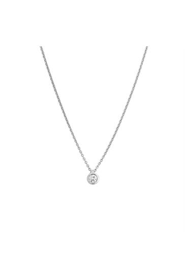 LYOMI Kette 585/- Weißgold  1 synth. Diam. 0,10 ct. silber