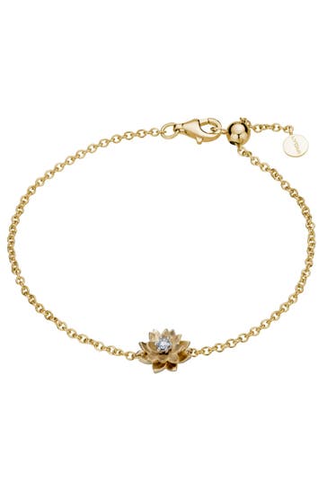 LYOMI Armband 585/- GG/WG Lotusblüte 1  synth. Diam. 0,05ct. mehrfarbig