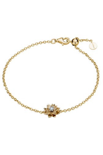 LYOMI Armband 585/- GG/WG Lotusblüte 1 synth. Diam. 0,05ct. mehrfarbig