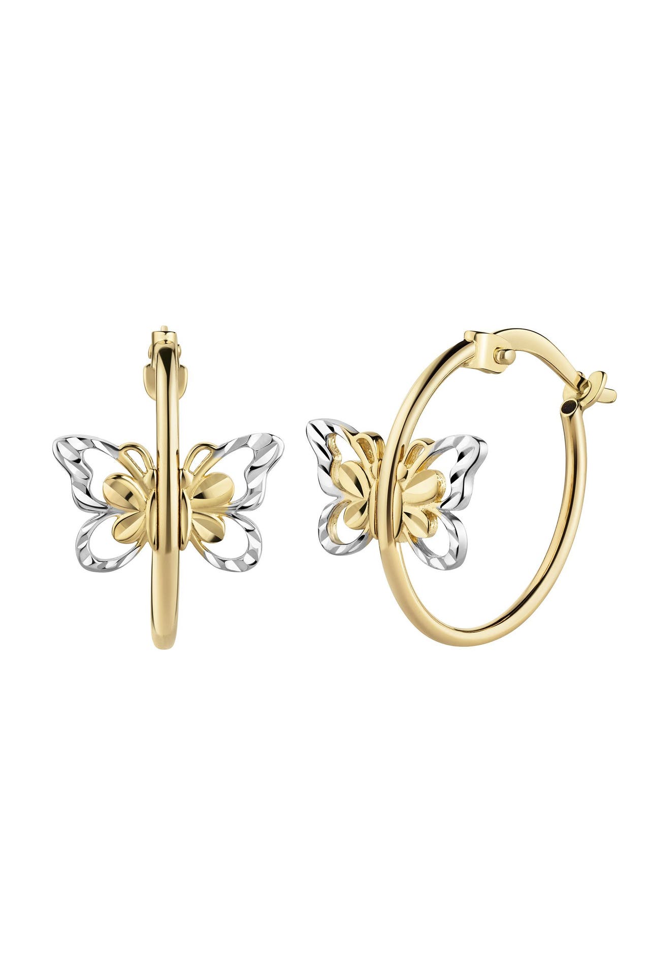 FASCINATION BY ELLEN K. Ohrringe Gold 585 zweifarbig mit Schmetterling-Motiv mehrfarbig, Bild 1