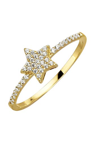 FASCINATION BY ELLEN K. Ring 375 Gold mit Stern-Motiv und Zirkonia weiß gelb