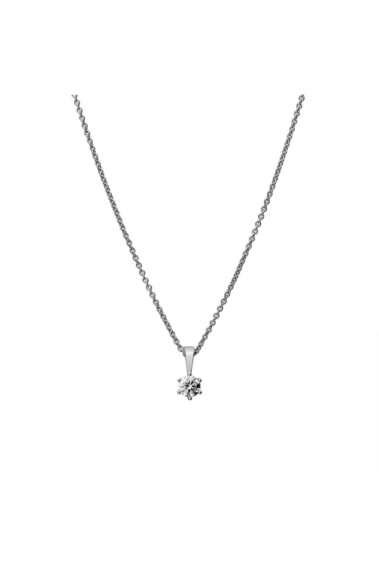 LYOMI Kette 585/- Weißgold  1 synth. Diam. 0,25 ct. silber, Bild 1