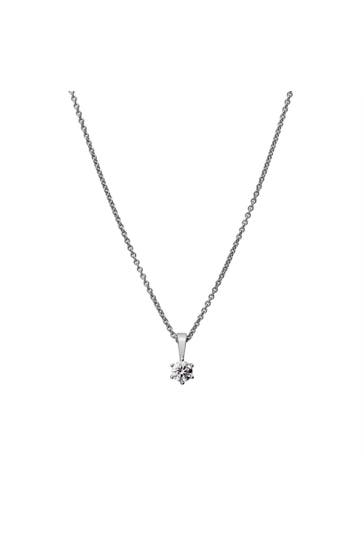 LYOMI Kette 585/- Weißgold 1 synth. Diam. 0,25 ct. silber