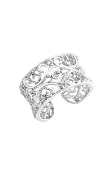 ZEEME Ring Silber 925 rhodiniert Zirkonia weiß